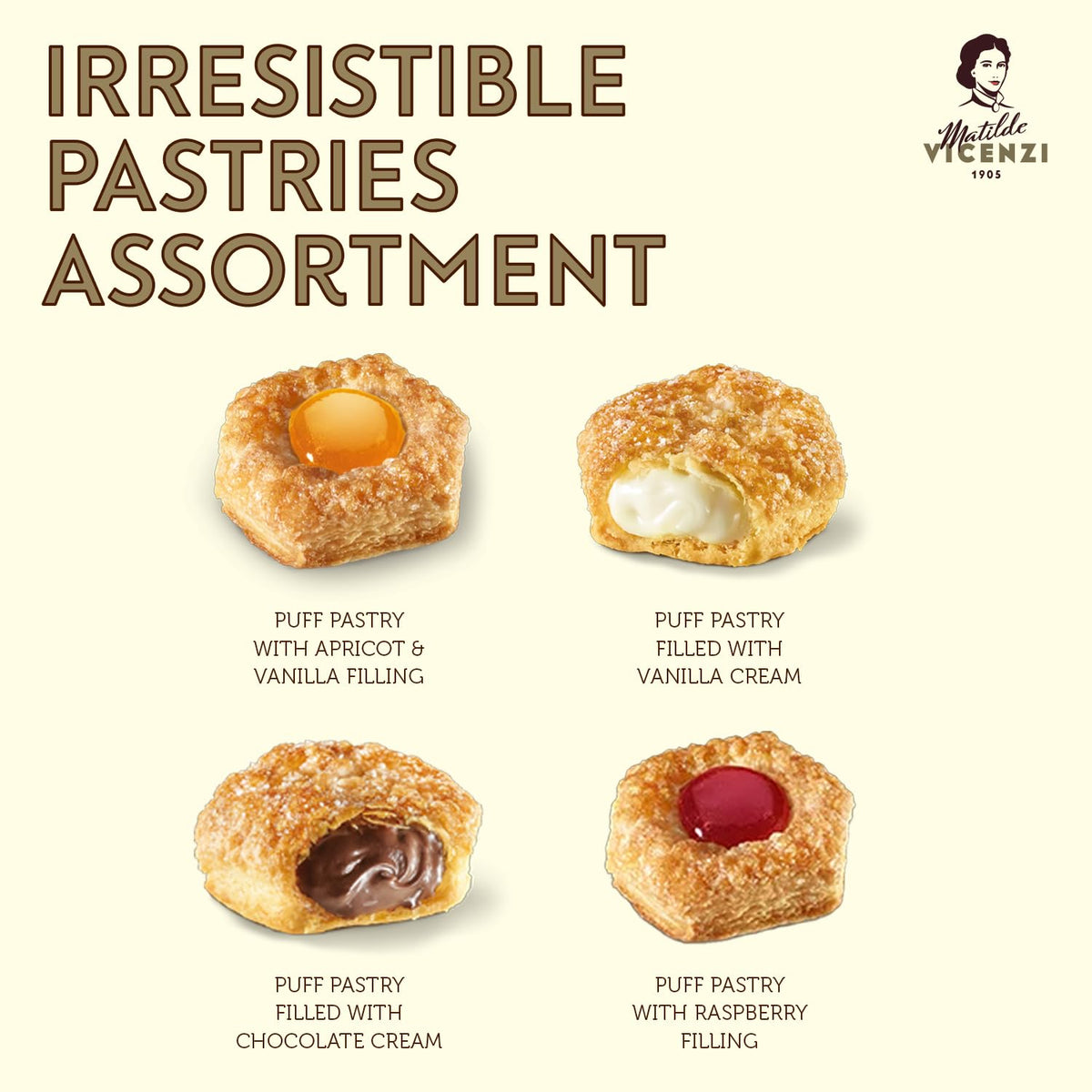Matilde Vicenzi Millefoglie Italia cookie tin, side view, premium pastry selection.