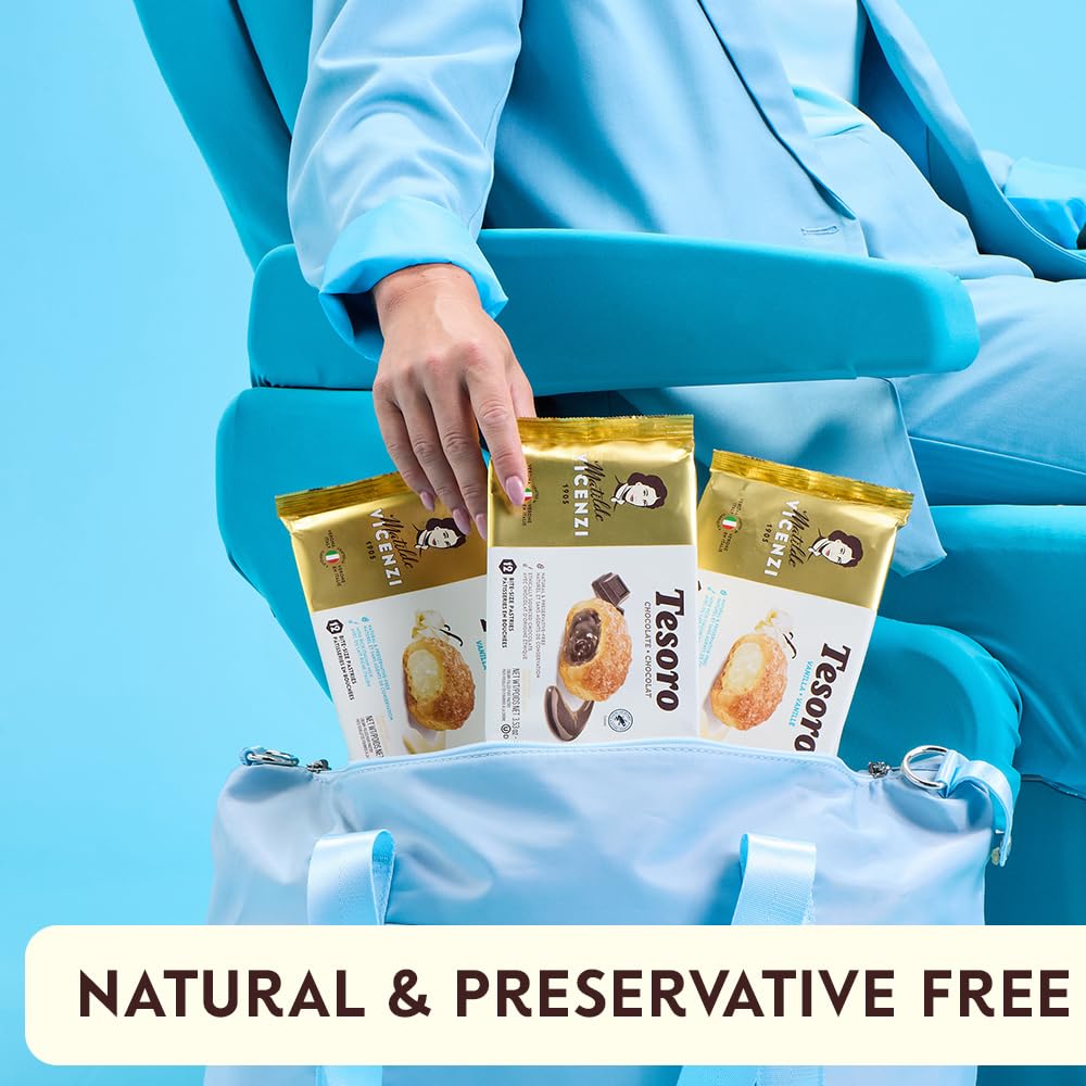 Silky chocolate cream filling complements flaky pastry layers.