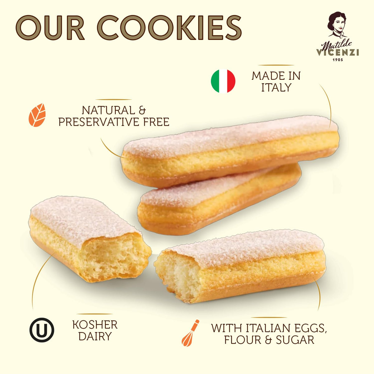 Vicenzovo Ladyfingers dunk test showing ideal texture for tiramisù or coffee.