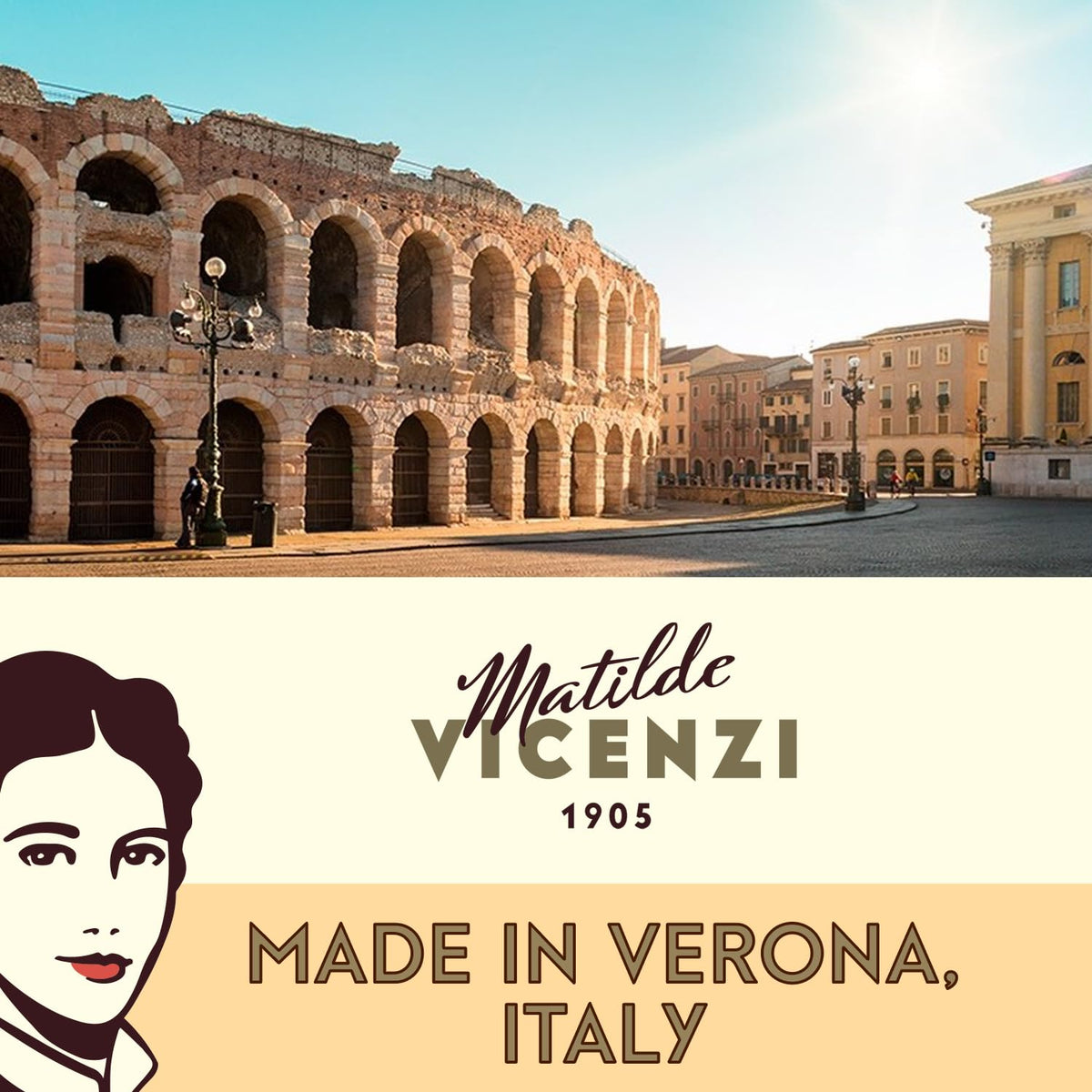 Matilde Vicenzi Verona gift tin on a table signals ready-to-gift presentation.