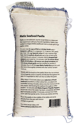 Matiz Bomba rice grains closeup showing short grain structure ideal for absorbing flavors