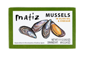 Matiz Mussels tin with marinade ready for quick meals