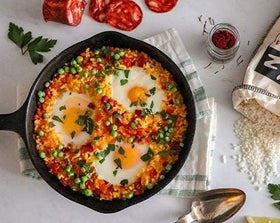 Matiz risotto-style paella grains—creamy texture without extra starch.