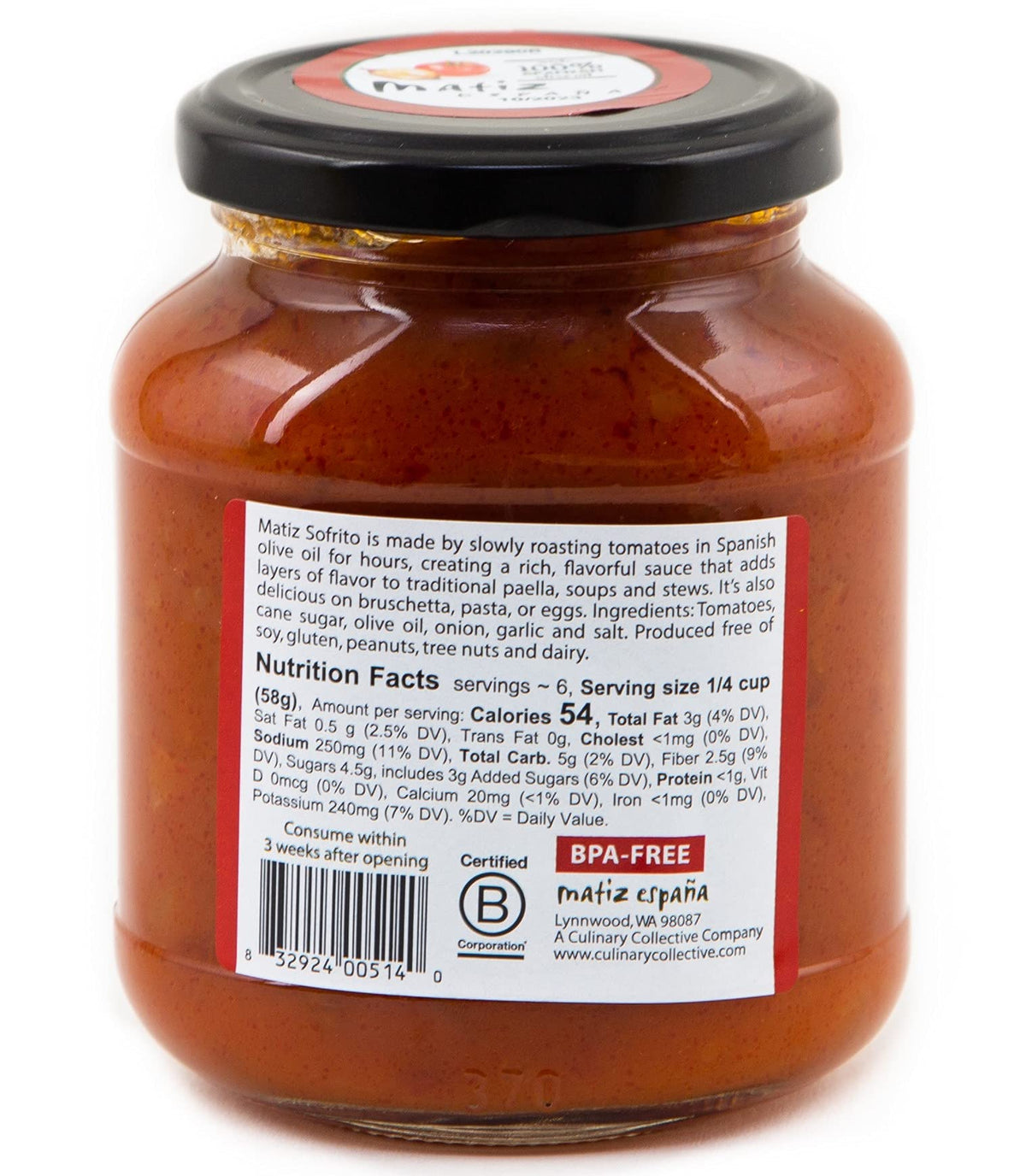 Matiz Sofrito bruschetta serving idea with aromatic base.