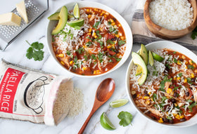 Matiz Spanish short-grain rice—perfect texture for home risottos and seafood dishes.