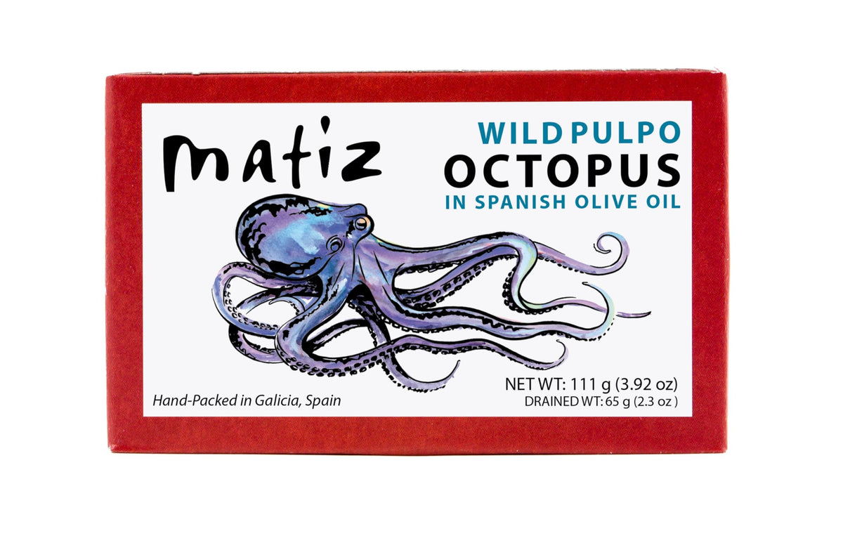 Matiz wild-caught pulpo in olive oil 4oz ready for quick, flavorful bites