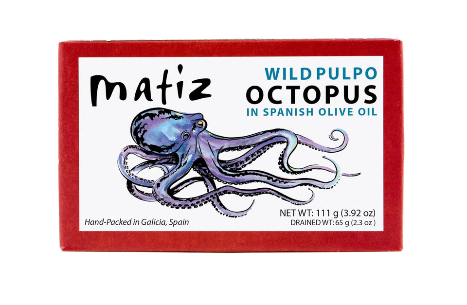 Matiz wild-caught pulpo in olive oil 4oz ready for quick, flavorful bites