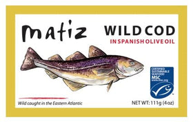 Matiz Wild Cod in Olive Oil tin ready-to-eat convenience