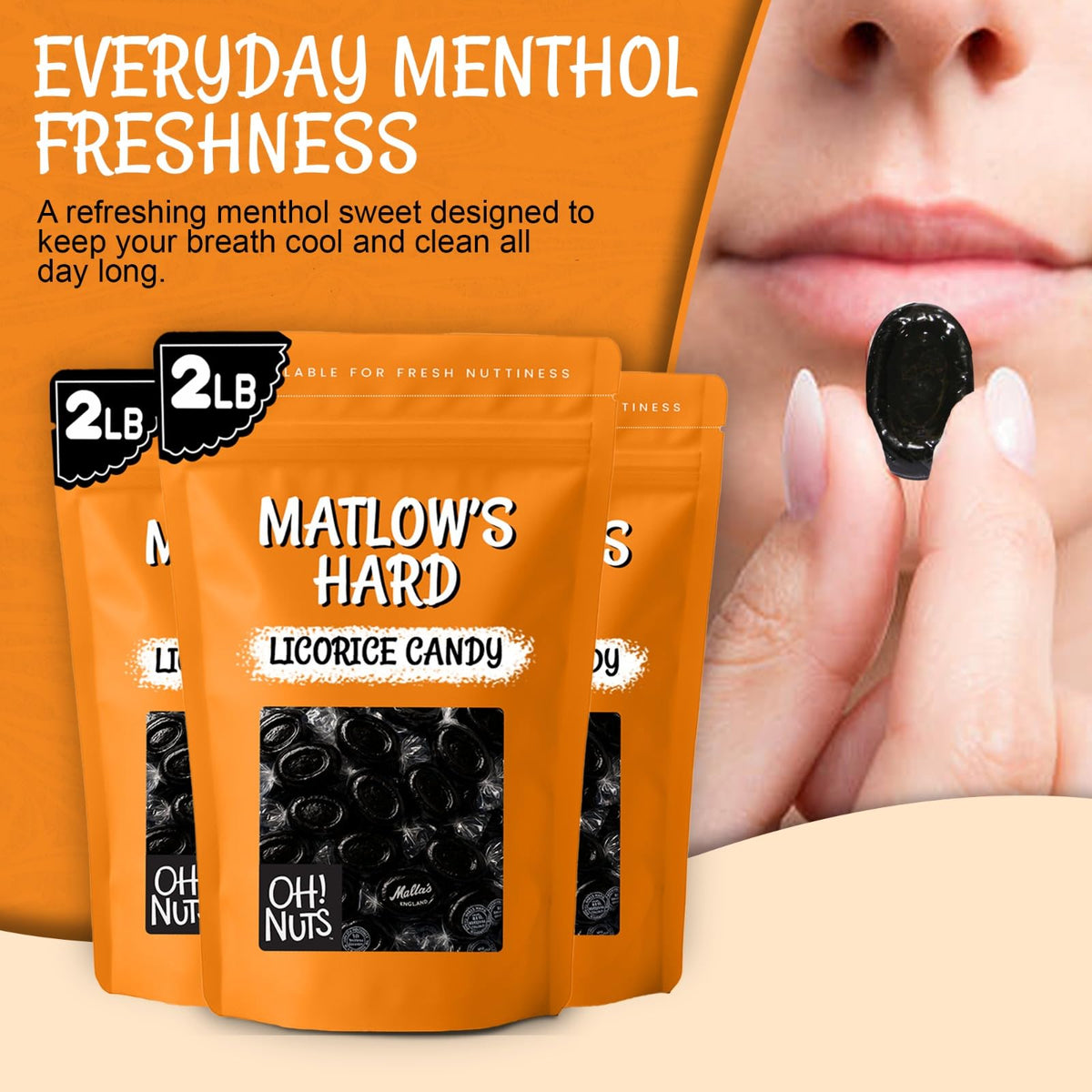 Matlow's licorice candy labeled product of the EU, conveying quality.