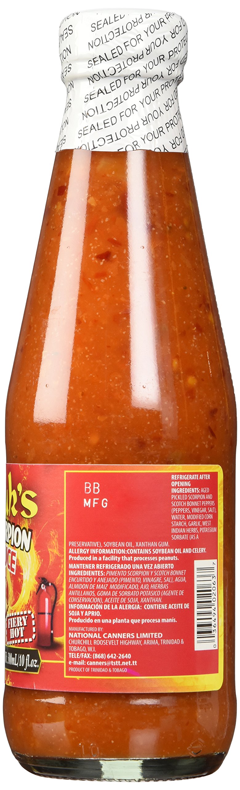 Matouk's Trinidad Scorpion label-front authentic Caribbean kick for marinades.