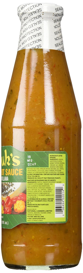 Matouk's West Indian Hot Sauce ingredients closeup reveals peppers and spices for vibrant flavor.