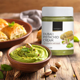 Mattigan's premium Dubai pistachio filling highlights quality ingredients.