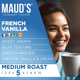 Maud's 100% Arabica beans deliver balanced flavor and inviting aroma.