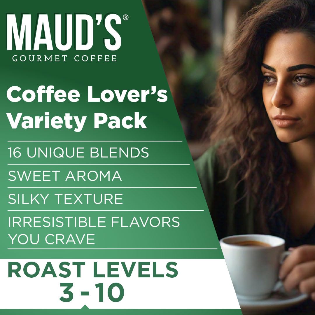 Maud's Arabica beans closeup—100% Arabica for smooth brews.