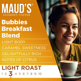 Maud's 100% Arabica pod aroma hints at smooth, balanced flavor.