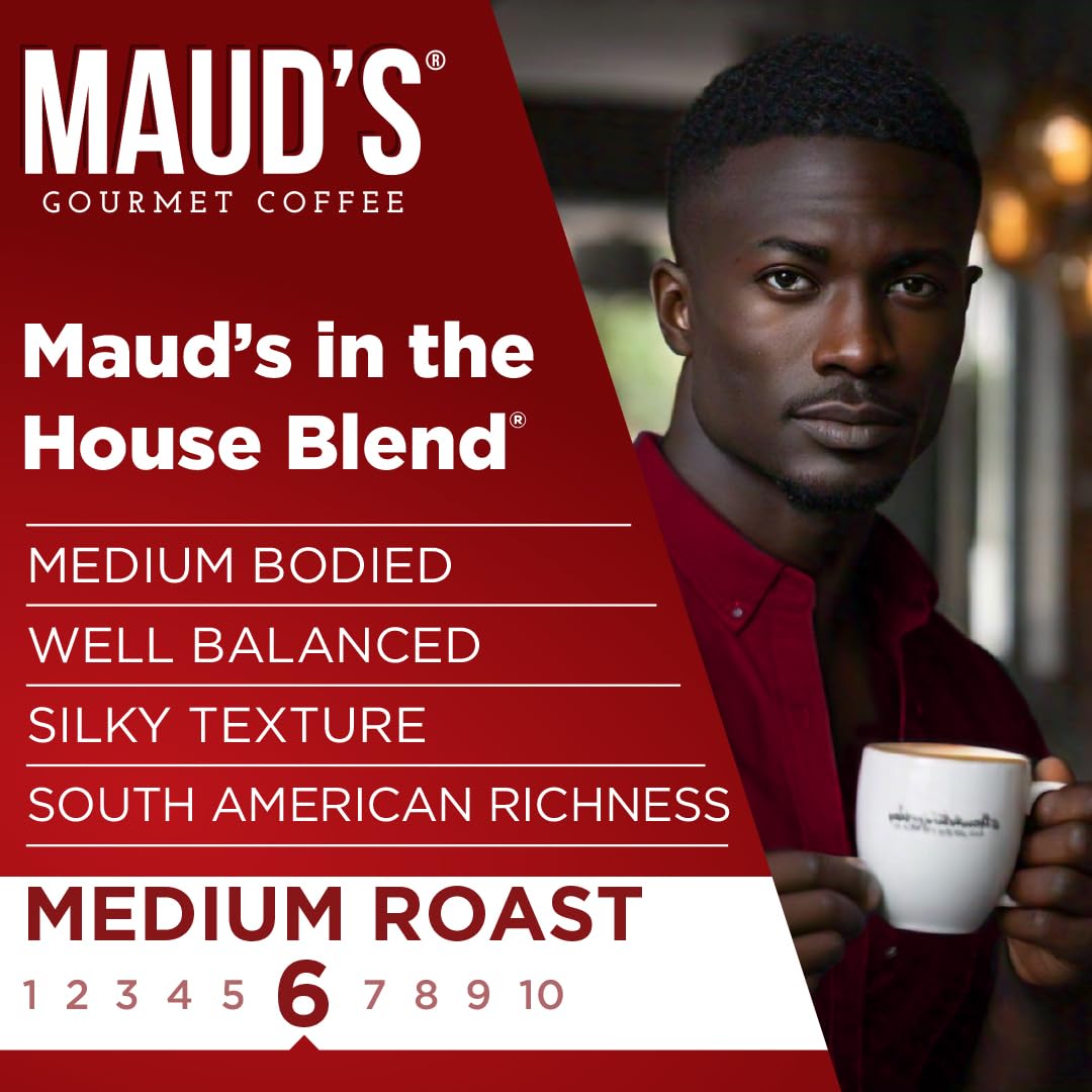 Maud's brewed cup with inviting aroma and balanced flavor.