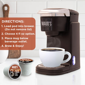 Maud’s California-roasted coffee beans use solar energy for roasting.