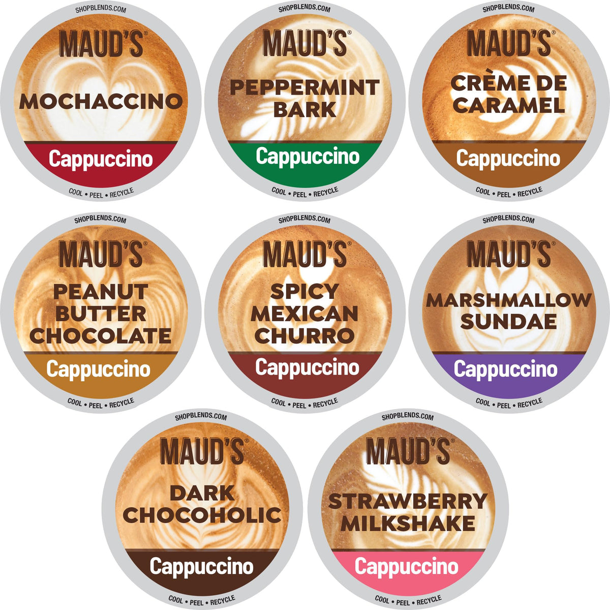 Maud's Cappuccino Delights Creme De Caramel pods for a creamy caramel-inspired cup