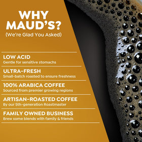 Maud's Caramel Popcorn Coffee Pods in a Keurig—easy, compatible brewing.
