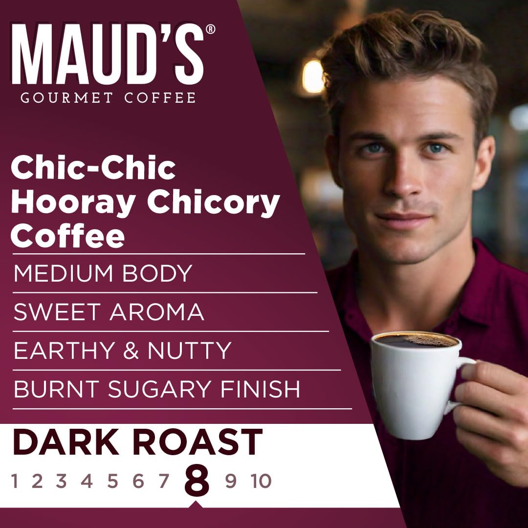 Maud's Chicory coffee pods closeup highlighting rich aroma