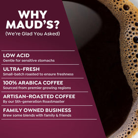 Maud's Chicory coffee pods demonstrate Keurig compatibility for easy brewing