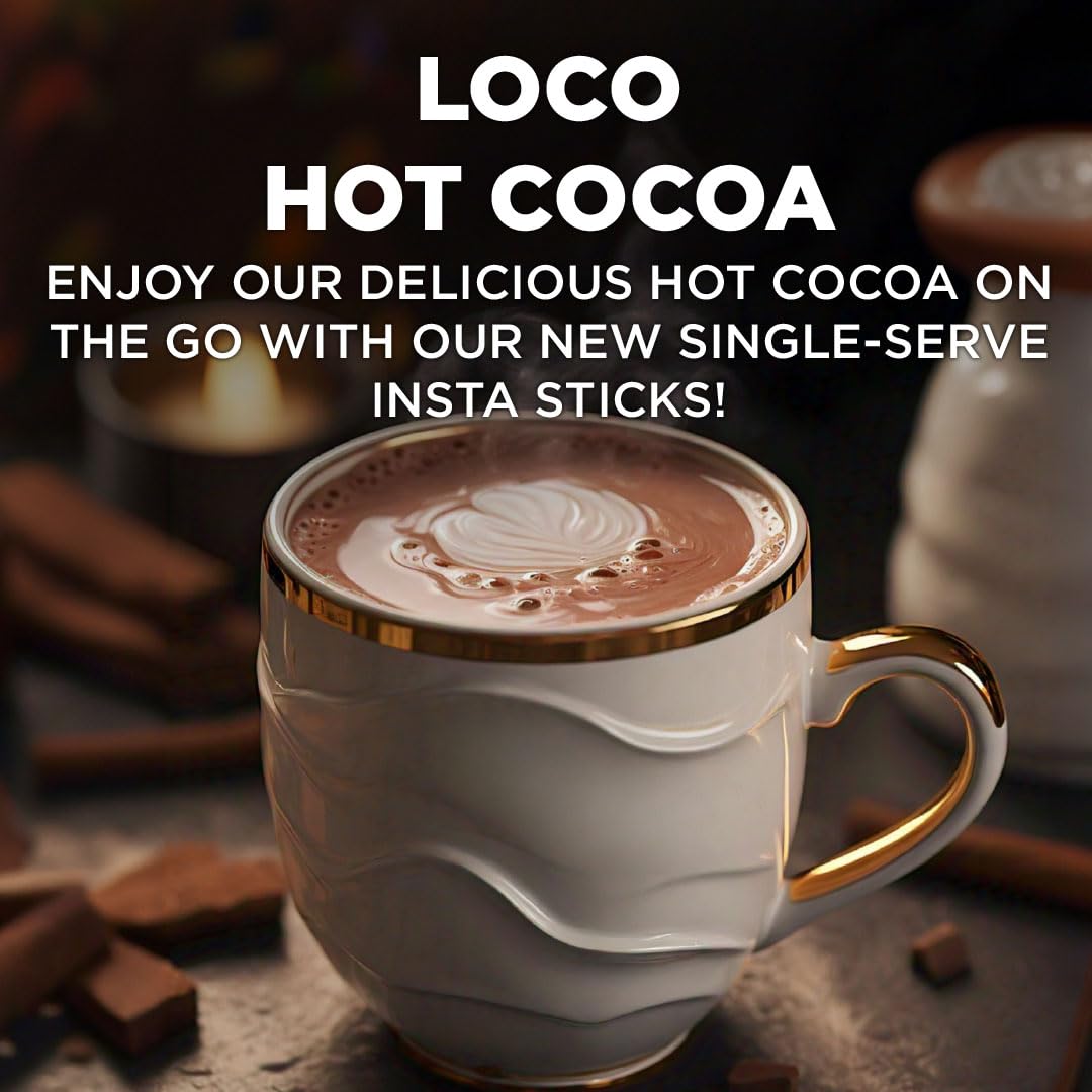 Maud's Dark Hot Chocolate instant packets pouring into a mug for quick indulgence.