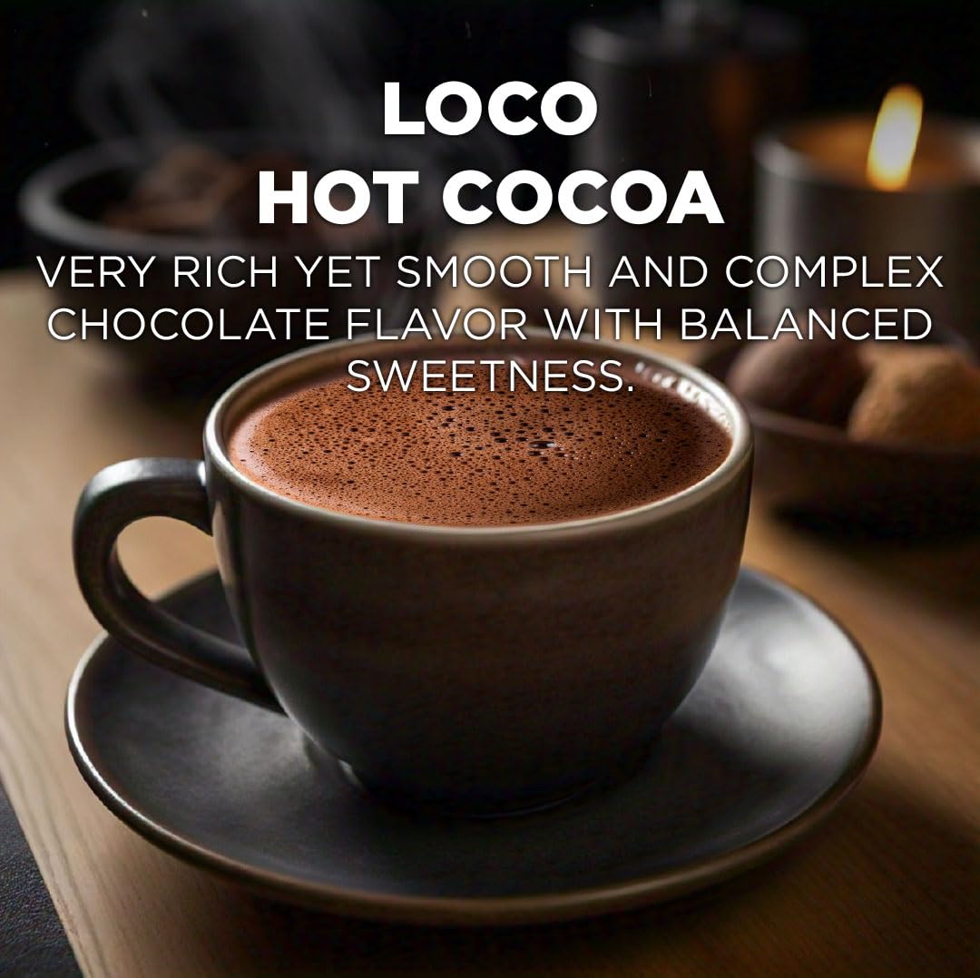 Maud's Dark Hot Chocolate pods pour into cup for cozy cocoa.