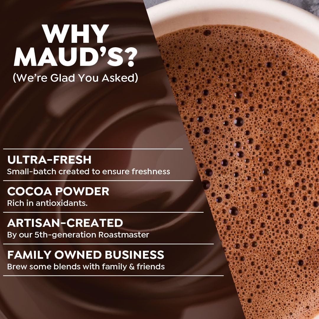 Maud's pods in Keurig brewer for quick hot cocoa.