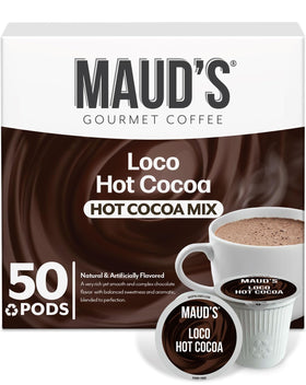 Maud's Dark Hot Chocolate Pods package front, premium indulgence.