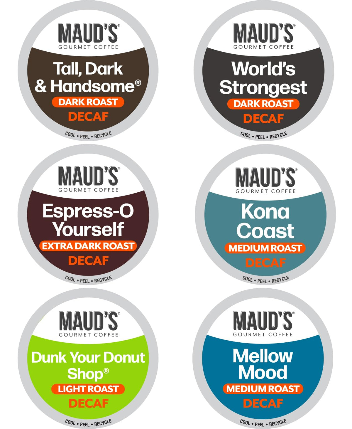 Maud's Decaf variety pack pods for smooth at-home brews