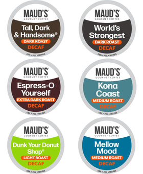 Maud's Decaf variety pack pods for smooth at-home brews