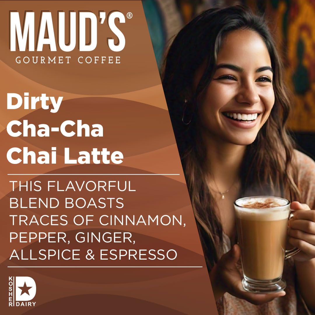 Maud's Espresso Chai Latte Pod crema highlights a creamy texture for a comforting sip.