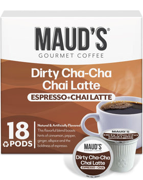 Maud's Espresso Chai Latte Pod unboxing reveals premium blend ready for quick café-style brew.