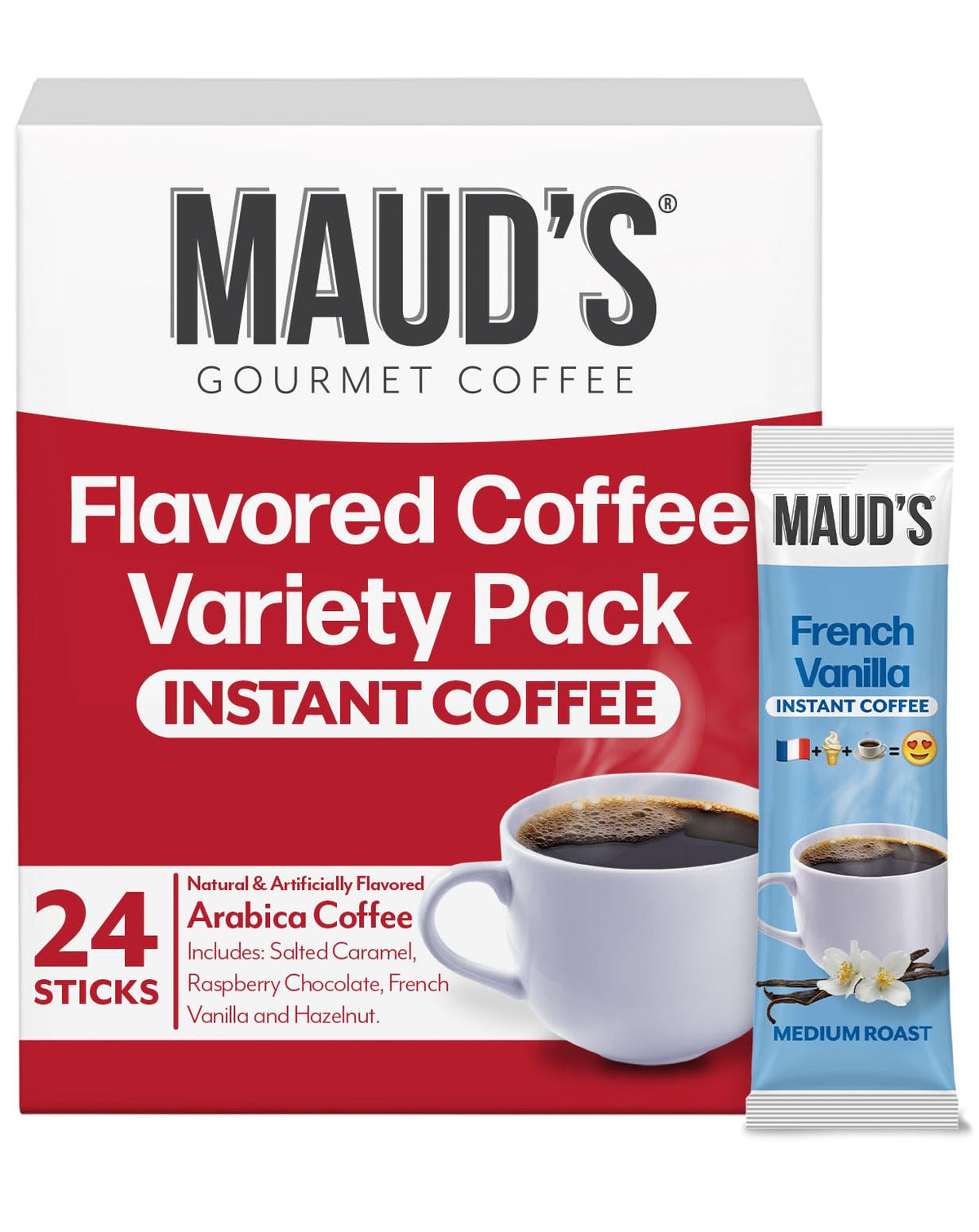 Maud's Hazelnut flavor packets evoke warm aroma in coffee