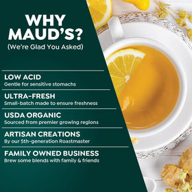 Maud's Passion Green Tea Pods brewing cup steam invites tropical aroma at home