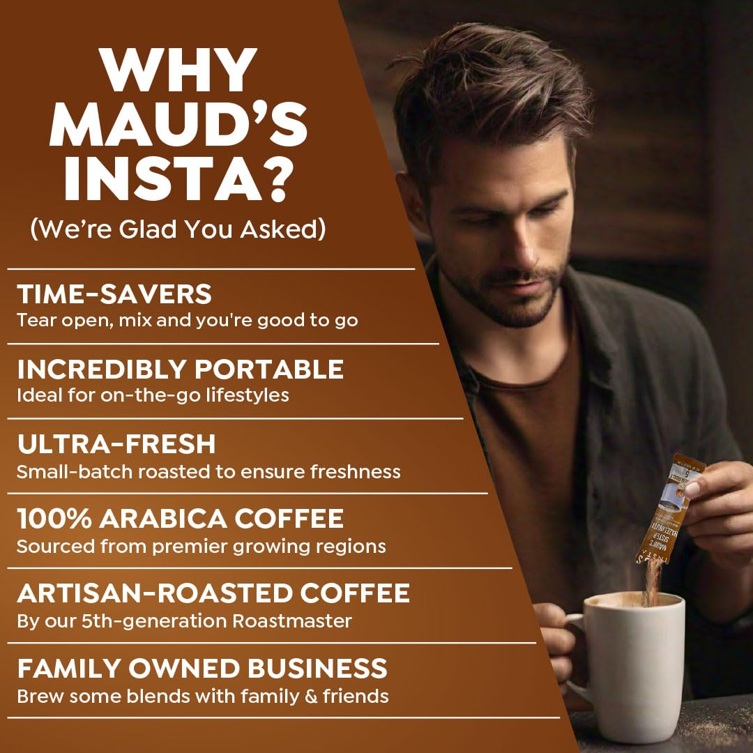 Maud's hot or iced coffee setup demonstrates instant versatility
