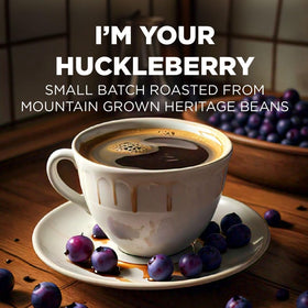 Maud's Huckleberry coffee pod pack display for convenient single-serve mornings.