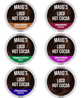 Maud's loco hot cocoa original pod in a mug for a cozy treat.