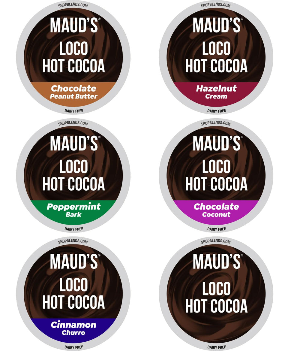 Maud's loco hot cocoa original pod in a mug for a cozy treat.