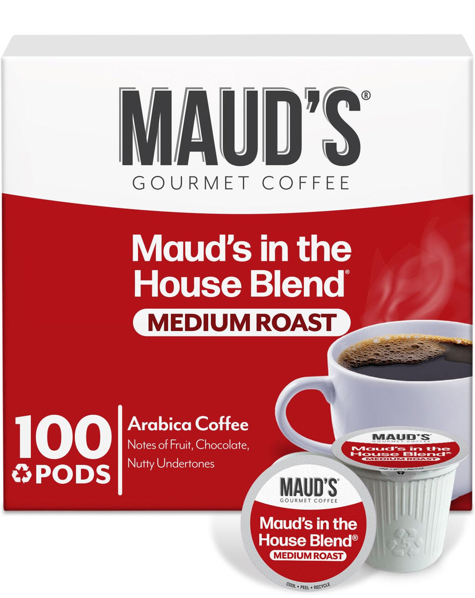 MAUD'S medium roast coffee pods, 100 count, for a balanced daily brew.
