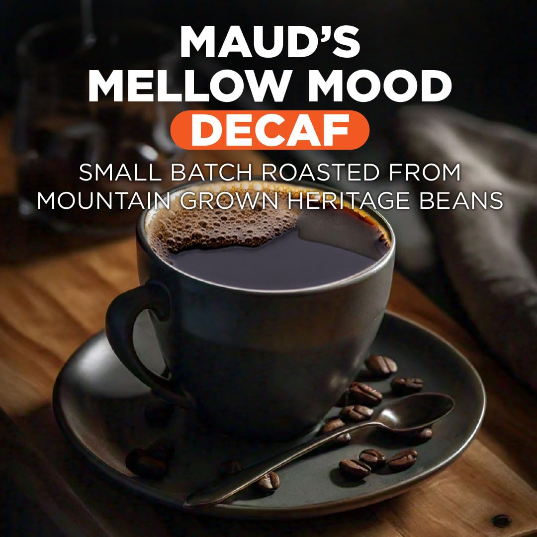 Maud's Mellow Mood Decaf Pods aroma with berry and chocolate notes.