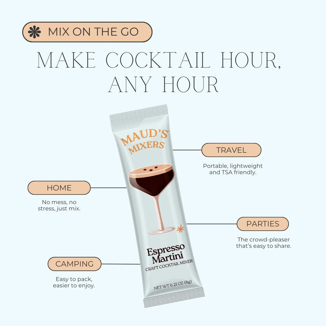 Maud's Mixers Espresso Martini party setup ready for gatherings.