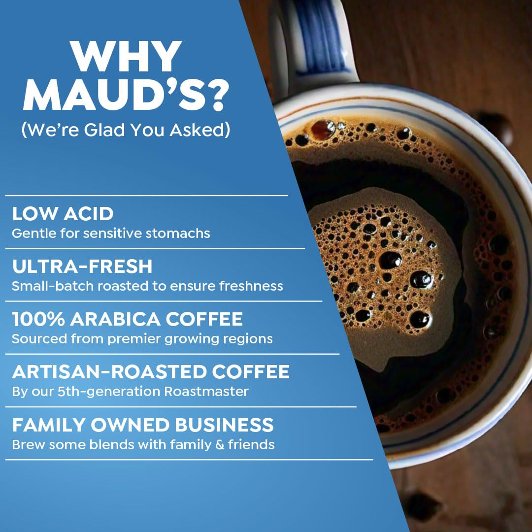 Maud's coffee pods in a Keurig brewer demonstrating quick, mess-free brewing.