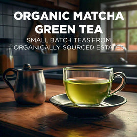 Maud's Organic Matcha Pods shown with Keurig compatibility for quick cafe-quality cups
