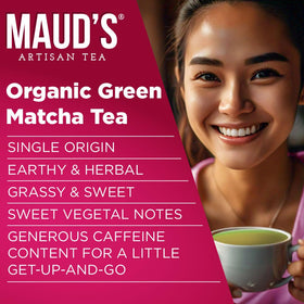 Maud's Organic Matcha Pods in a morning routine cup for an energizing start