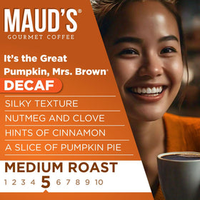 Maud's pumpkin spice aroma rising from pod pack for a comforting moment.