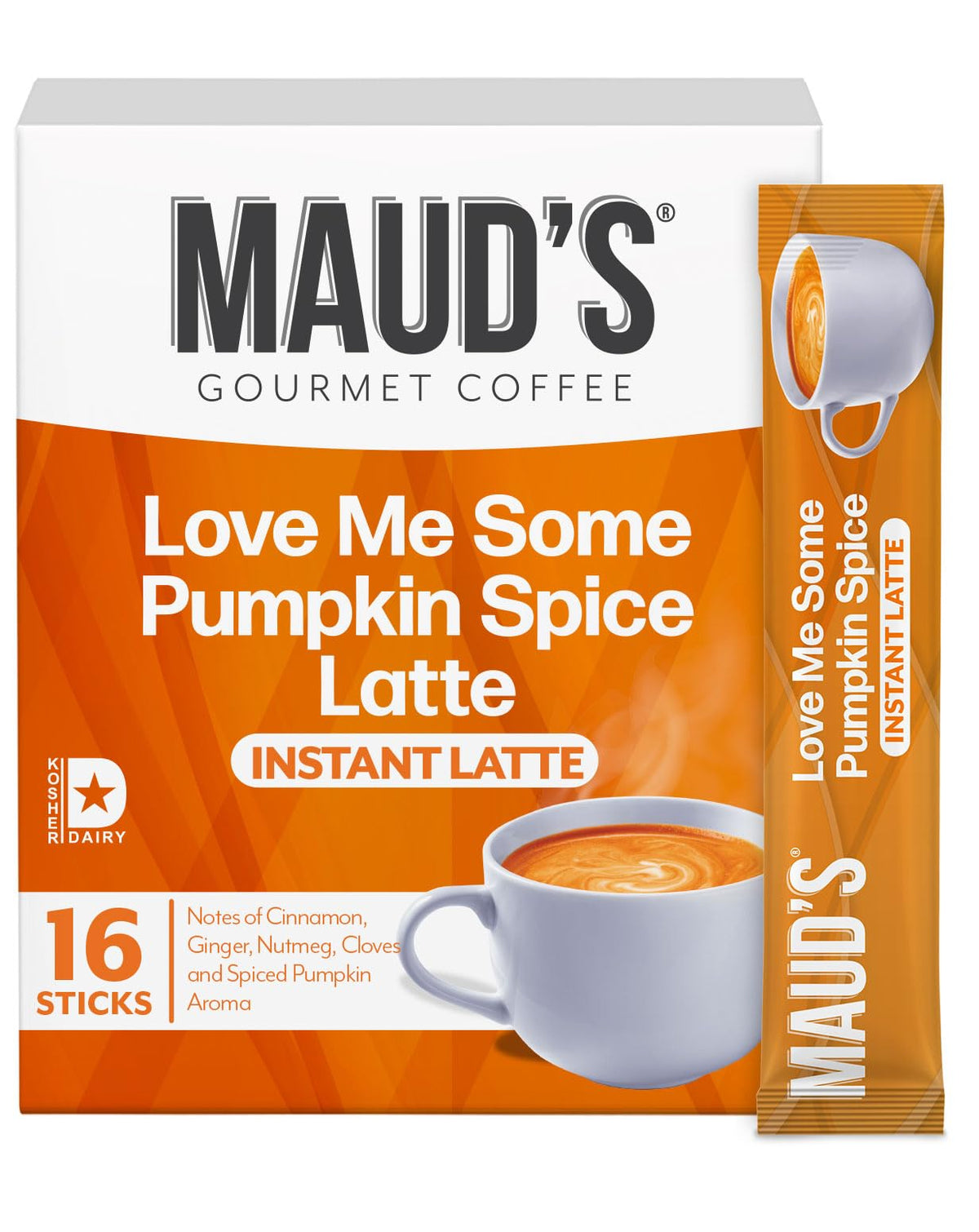 Maud's Pumpkin Spice Latte instant coffee pack for quick, cozy mornings at home.