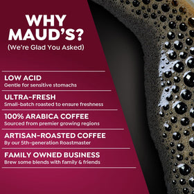 Maud's raspberry-chocolate aroma fills the kitchen at breakfast.