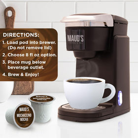 Maud's recyclable pods image highlights eco-friendly packaging supporting sustainable coffee rituals.