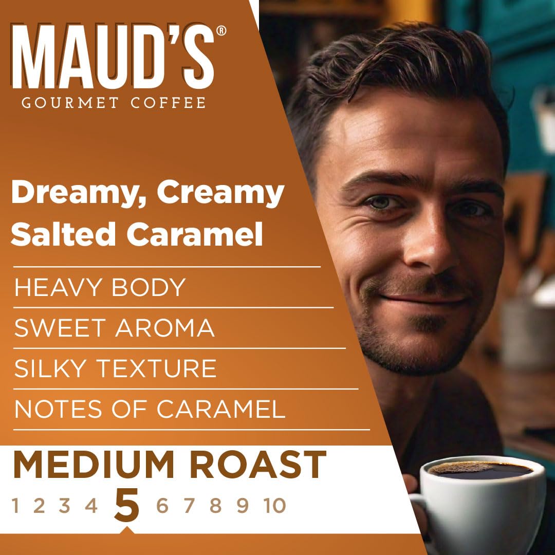 Mauds single-serve coffee pods compatible with most brewers for easy use.